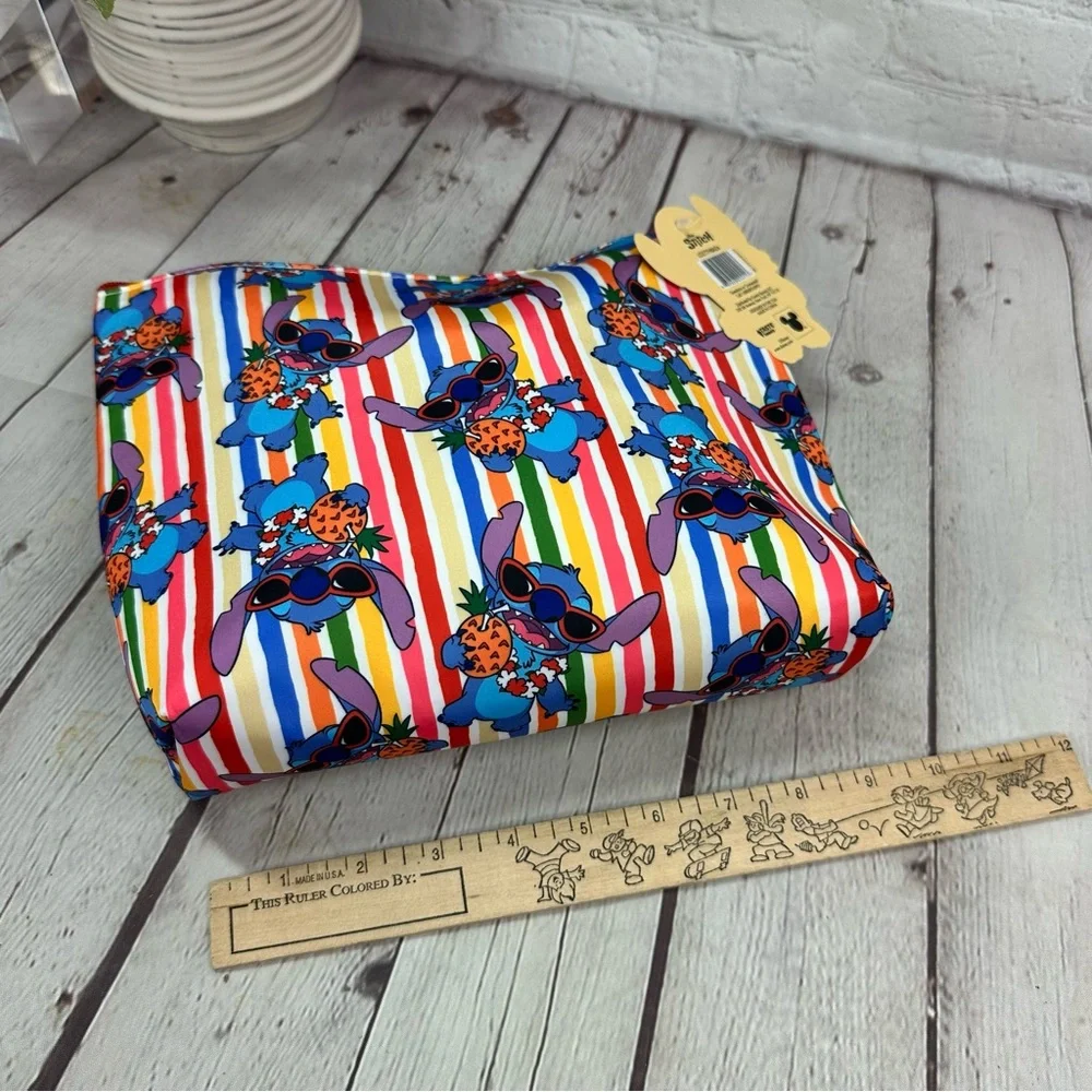 NWT Disney stitch Zipper Cosmetic Pouch bag travel fandom rainbow kidcore resort